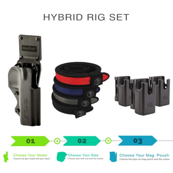 hybrid rig set with holsters shooting belt and magazine pouch